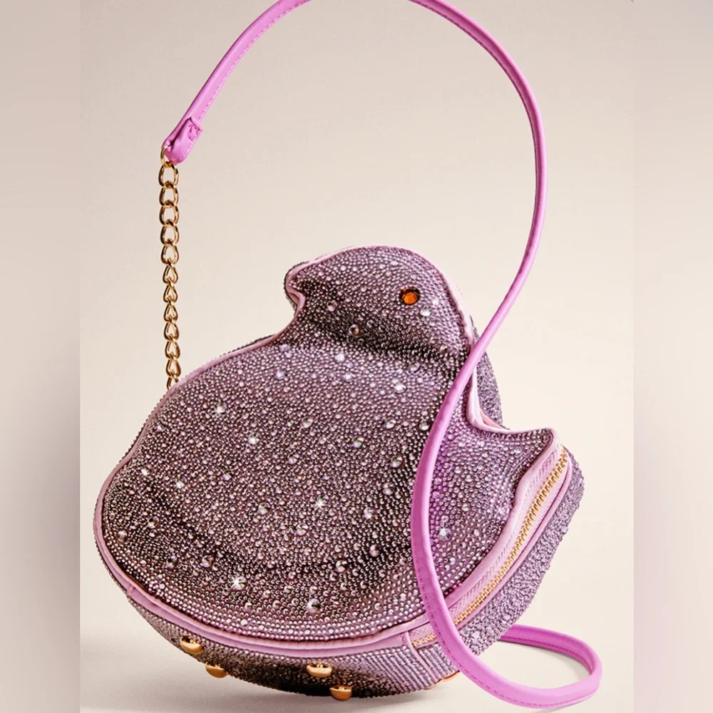 🐣 KITSCH PEEPS® RHINESTONE CHICK CROSSBODY BAG! by Betsey Johnson